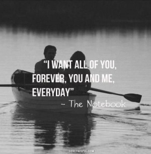 want all of you, forever, you and me, everyday, the notebook movies ...
