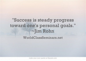 Success is steady progress toward one’s personal goals.