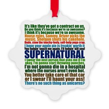 Supernatural Quotes Snowflake Ornament for