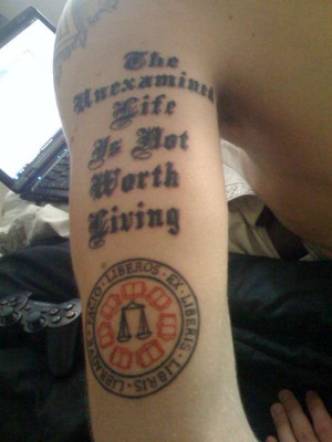 Socrates's Apology tattoo