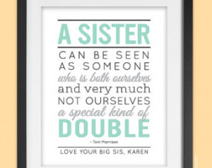 Gift for Sister, 8x10 Sisters Quote Art Print with name, sisters ...
