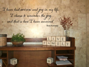 Have Had Sorrow And Joy Rose Kennedy Wall Decals - Trading Phrases