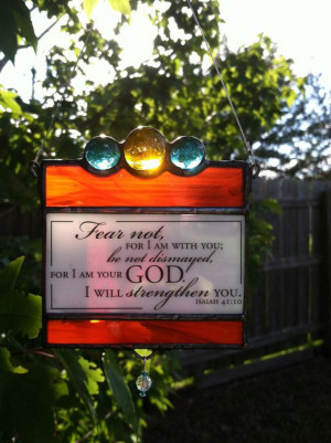 Stained Glass Suncatcher Quote by HappyArtGlass on Etsy, $24.00