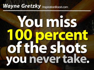 You Miss 100 Percent Of The Shots You Never Take - Action Quote