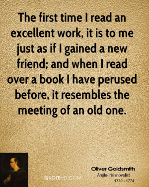 The first time I read an excellent work, it is to me just as if I ...