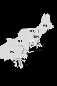 northeast region outline map