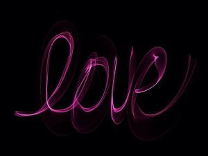 Neon Love Glowing Writing...