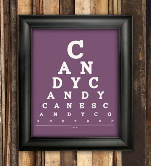 Elf Quote, Candy, Candy Canes, Candy Corn, Syrup Eye Chart, 8 x 10 ...