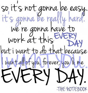 the notebook quotes its not going to be easy