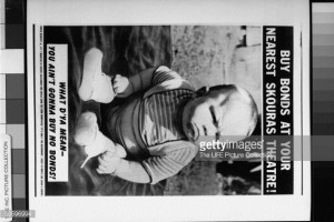War poster w. 7-month-old baby Owen Murphy Jr. w. quote: WHAT D'YA ...