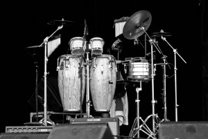 The drums for Al Green's Band were set up well before he came on stage