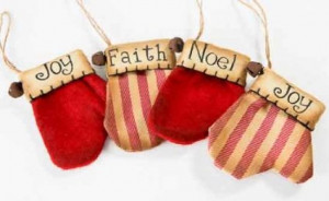 holiday sayings christmas mitten ornaments