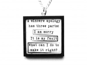 sincere apology has three parts