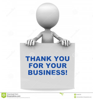Words thank you for your business on a banner, cocnept of customer ...