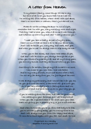 letter from heaven sayings