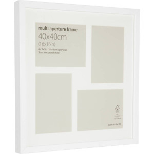 40 cm x 40 cm White Multi Aperture Frame by Hobbycraft