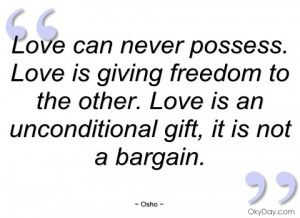 love can never possess