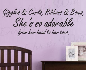 Giggles and Curls Girl's Room Nursery Vinyl Wall Quote Decal