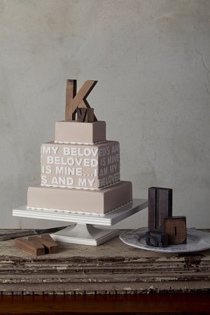 PHOTOS: Wedding Cakes Personalized With Monograms, Quotes and Poems
