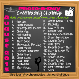 Cheer Quotes Pinterest August cheerleading challenge