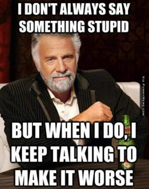 Funny memes – I don’t always say somehting stupid