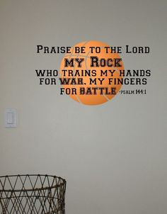 ... Basketball Vinyl Wall Art 'The Lord my Rock' decal by SweetWallIcing