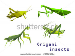 ... and locust, side view colorful cartoon illustration - stock vector