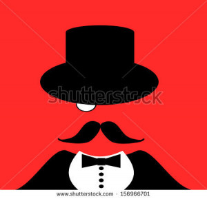 tough guy with top hat - stock photo