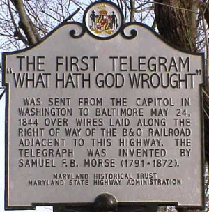 commemoration of Morse's first commercial telegraph line