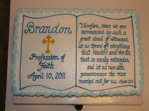 sheet cake (12x18) all BC, this teen requested his favorite bible ...