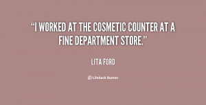 worked at the cosmetic counter at a fine department store.”