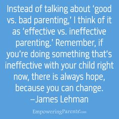 ... bad parenting,'I think of it as 'effective vs. ineffective parenting