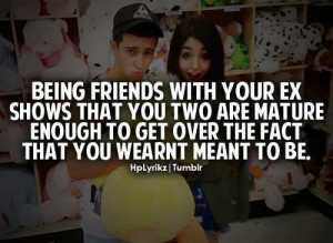 Being Friends with your EX shows that you two are mature enough to get ...