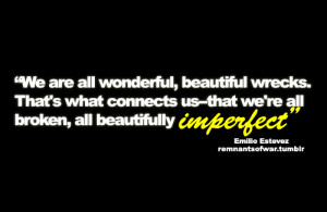 We are all wonderful, beautiful wrecks. That's what connects us-that ...