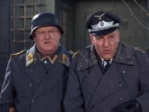 Sergeant Schultz and Colonel Klink from the TV show 