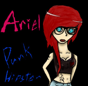 Punk Hipster Ariel (The Little Mermaid) by tiffytekkno