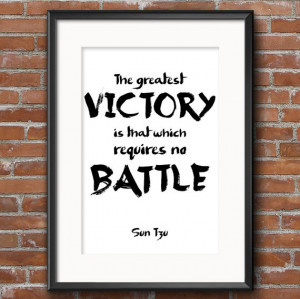 SUN TZU Motivational Wall Art - Battle Art - The greatest Victory is ...