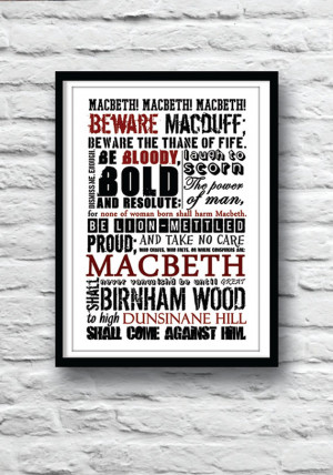 SHAKESPEARE Poster, Macbeth Poster, Shakespeare quote poster, Witches ...