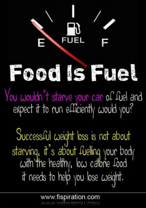 Things #1332: Food is fuel. You wouldn't starve your car of fuel ...