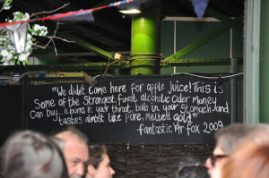 quote from Fantastic Mr. Fox at New Forest Cider