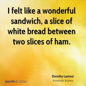 ... wonderful sandwich, a slice of white bread between two slices of ham