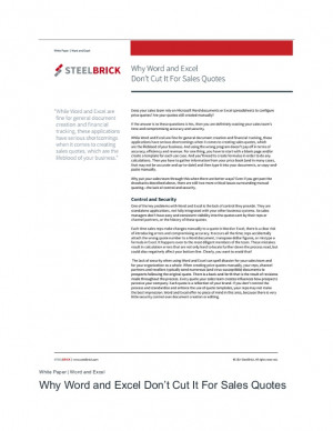 Steelbrick - Why Word and Excel Don’t Cut It For Sales Quotes