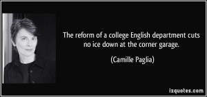 The reform of a college English department cuts no ice down at the ...