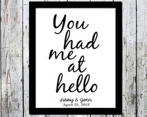 ... hello Jerry Maguire Personalized Print, Great gift for Valentine's Day