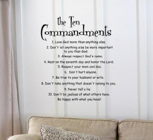 The 10 Commandments Vinyl wall art Inspirational quotes and saying ...