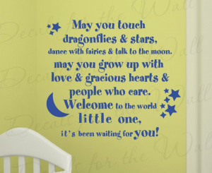 Welcome to the World Baby Nursery Vinyl Wall Sticker Decal