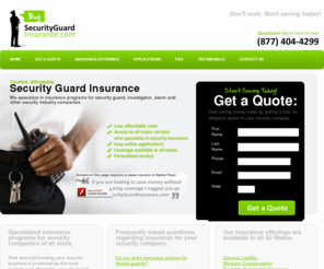 Description: We specialize in security guard insurance and insurance ...