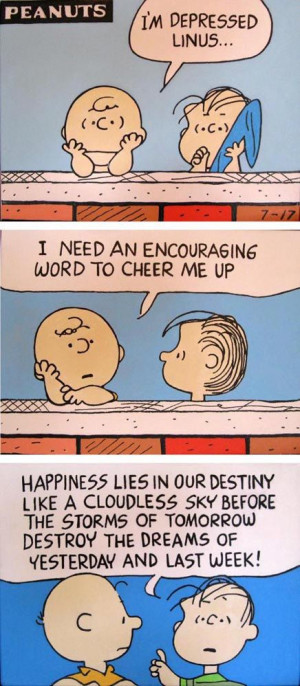 peanuts comic strip paintings 3 panels of linus & charlie brown by ...