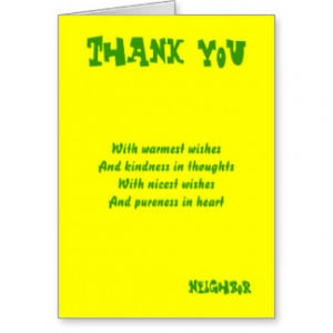 Thank you neighbor greeting cards