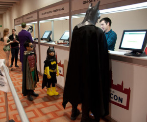 Comicon Funny Batman and Robin Kids With Father Batman